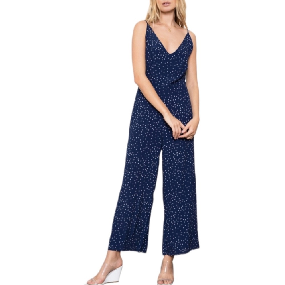 Rails Gabrielle Jumpsuit Navy Speckled Dot Size Large